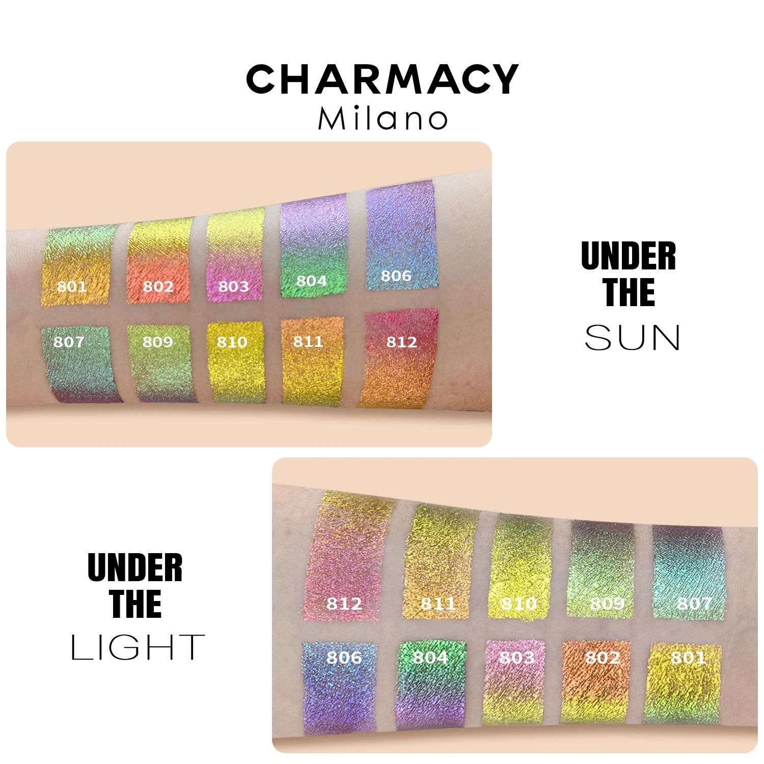 CHARMACY Glitter Professional Eyeshadow Chameleon Liquid Eyeshadow Shiny Long-lasting Eye Shadow High Quality Makeup Cosmetic