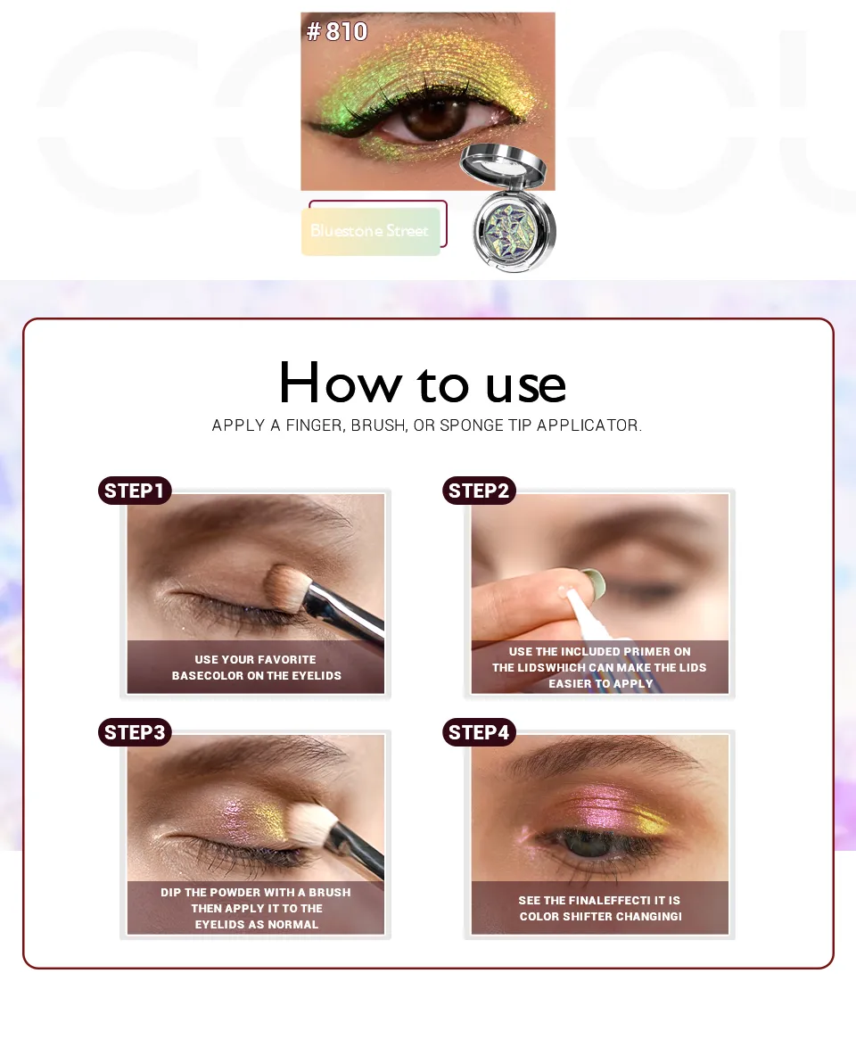 CHARMACY Duochrome Long-lasting Eyeshadow Palette High Quality Pigment Shadows with Glitter Makeup Cosmetic for Eye Women