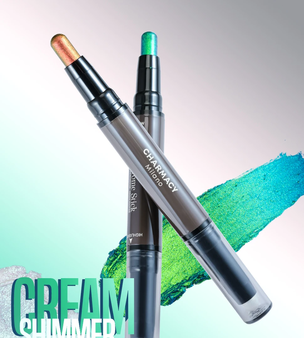 CHARMACY New Multichrome Eyeshadow Sticks High Pigmented Glitter Eyeshadow 6 Color Waterproof Eye Shadow Pen Metallic Makeup