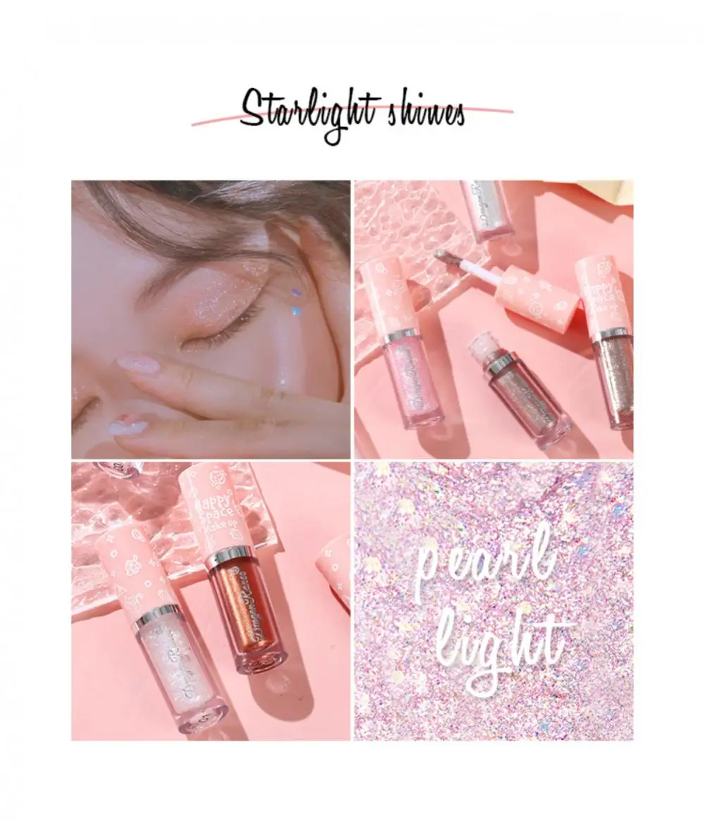Highlighter Sparkling Eyes 8 Colors Beauty Cosmetics Pearlescent Glitter Eye Shadow Liquid Eye Shadow Eyes Makeup