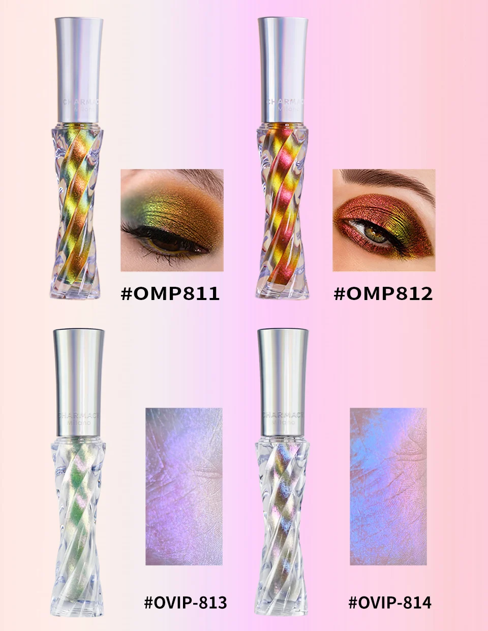 CHARMACY Glitter Professional Eyeshadow Chameleon Liquid Eyeshadow Shiny Long-lasting Eye Shadow High Quality Makeup Cosmetic