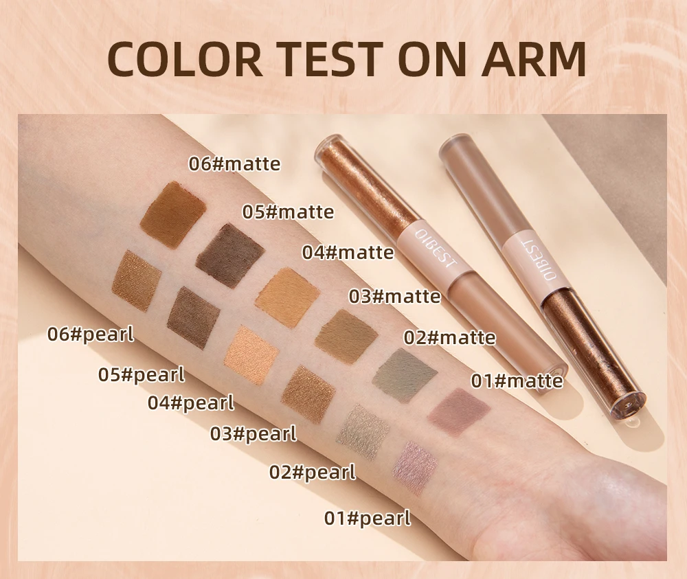 2 In 1 Stick Pearly Matte Eyeshadow Cream Smooth Nude Eye Makeup Liquid Contour Shadow Stick Waterproof Shimmer High Light Pen