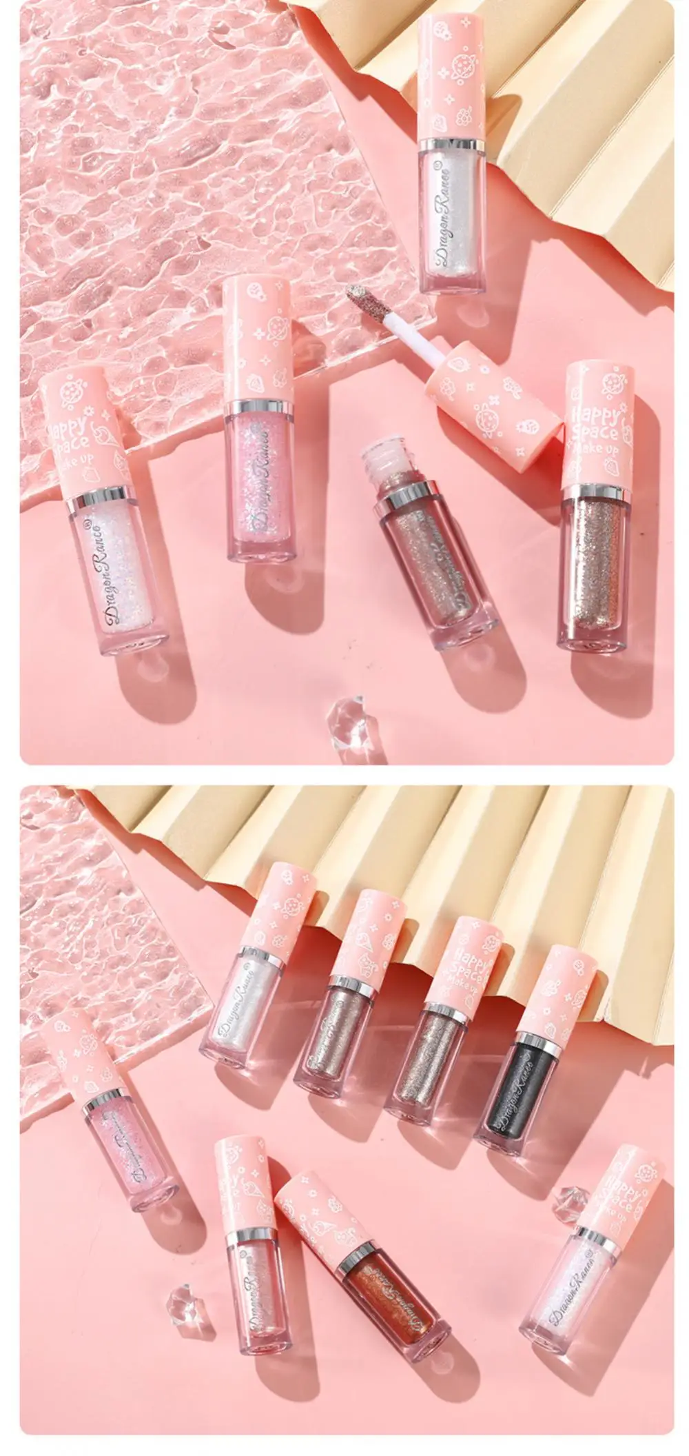 Highlighter Sparkling Eyes 8 Colors Beauty Cosmetics Pearlescent Glitter Eye Shadow Liquid Eye Shadow Eyes Makeup