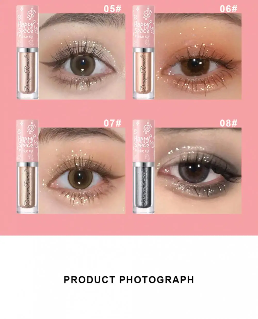 Highlighter Sparkling Eyes 8 Colors Beauty Cosmetics Pearlescent Glitter Eye Shadow Liquid Eye Shadow Eyes Makeup