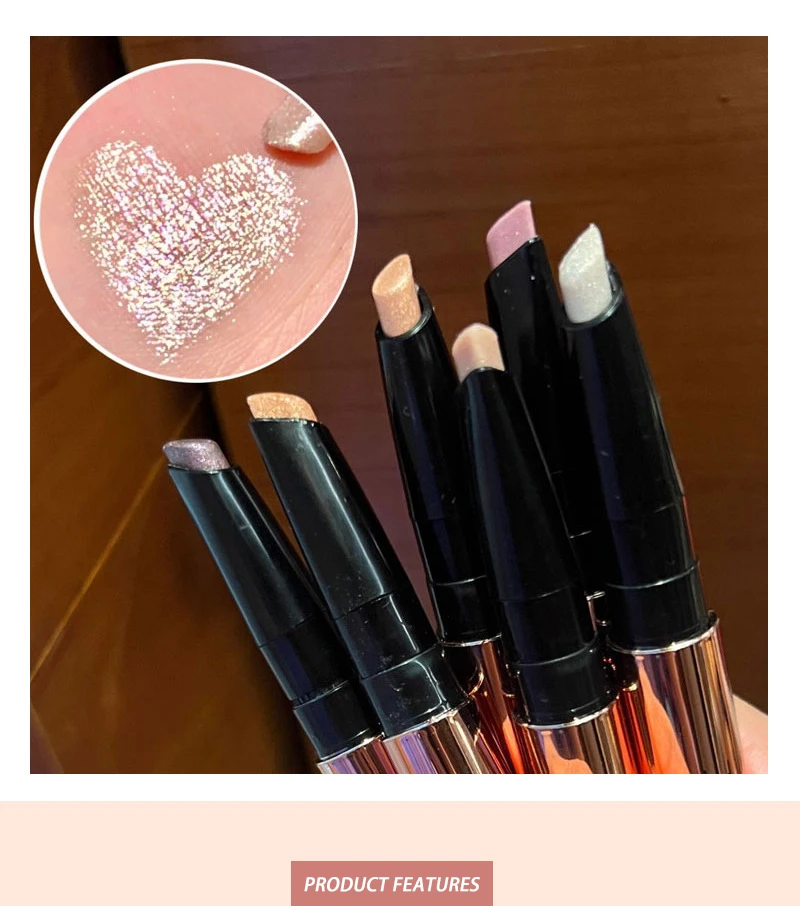 Pearlescent Eye Shadow Stick Shimmering Clear Sparkle Diamond Lying Silkworm Pencil Long Lasting Glitter for Eyes Korean Makeup
