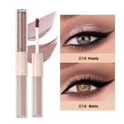 2 In 1 Stick Pearly Matte Eyeshadow Cream Smooth Nude Eye Makeup Liquid Contour Shadow Stick Waterproof Shimmer High Light Pen