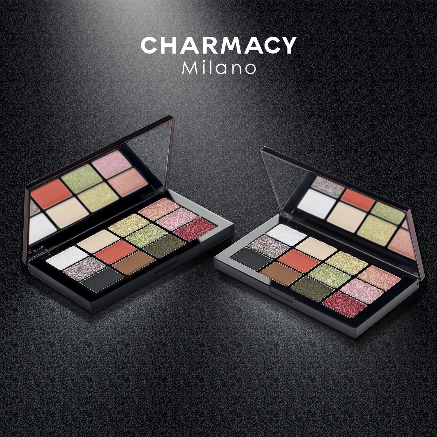 CHARMACY Twelve-color Eyeshadow Palette Diamond Shiny High-gloss Long-lasting Optical Color-changing Women's Fashion Makeup