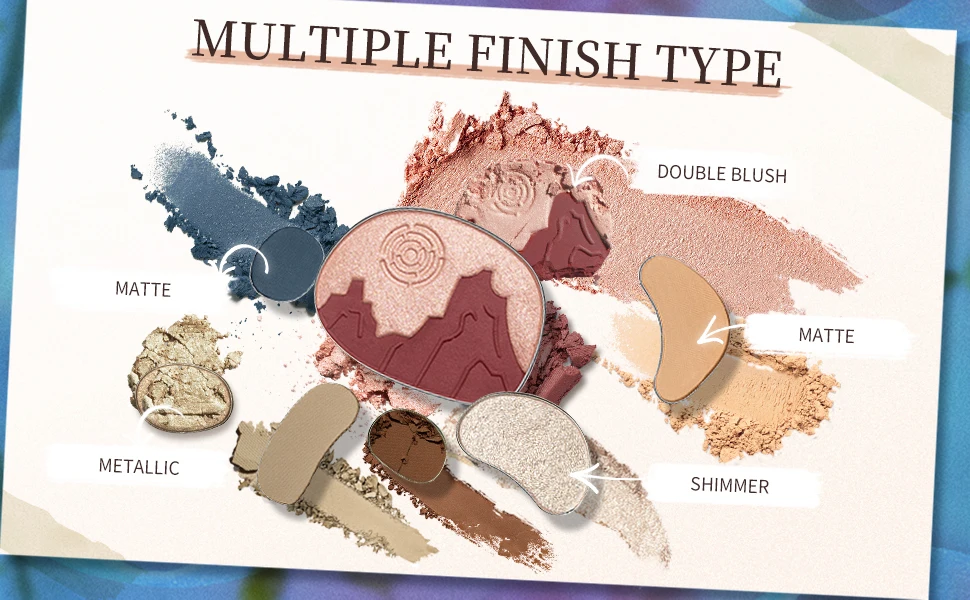 CATKIN Eyeshadow Blush Full Face Matte Shimmer Glitter High Pigmented Face Highlighter Shading Powder