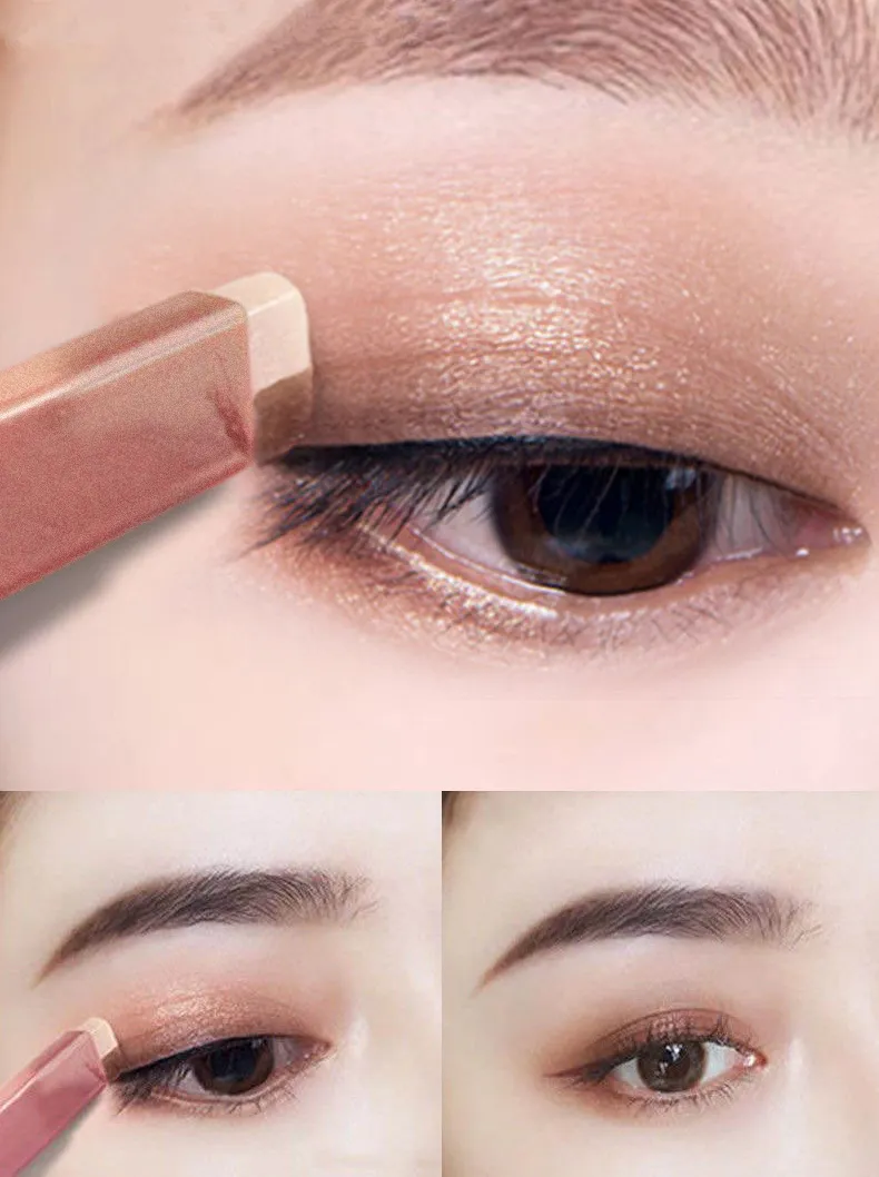 Double Color Glitter Eye shadow Stick Pencil Eyeshadow Makeup Waterproof Bicolor Shimmer Cosmetics Beauty Makeup Tool