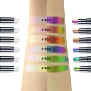 CHARMACY New Multichrome Eyeshadow Sticks High Pigmented Glitter Eyeshadow 6 Color Waterproof Eye Shadow Pen Metallic Makeup