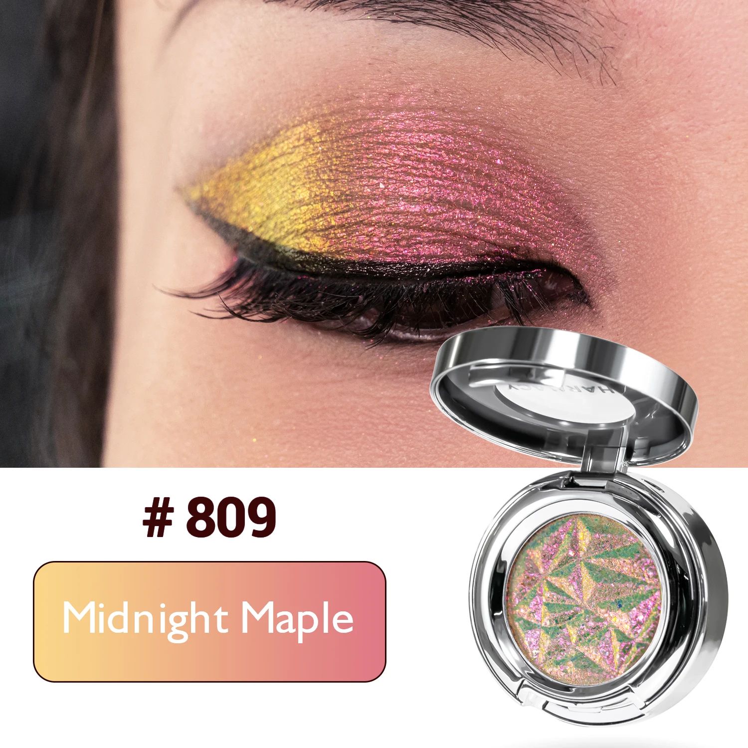 CHARMACY Duochrome Long-lasting Eyeshadow Palette High Quality Pigment Shadows with Glitter Makeup Cosmetic for Eye Women