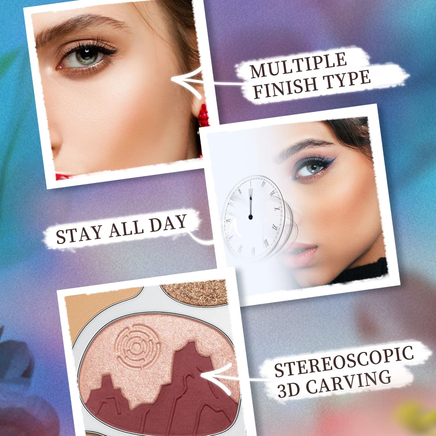 CATKIN Eyeshadow Blush Full Face Matte Shimmer Glitter High Pigmented Face Highlighter Shading Powder
