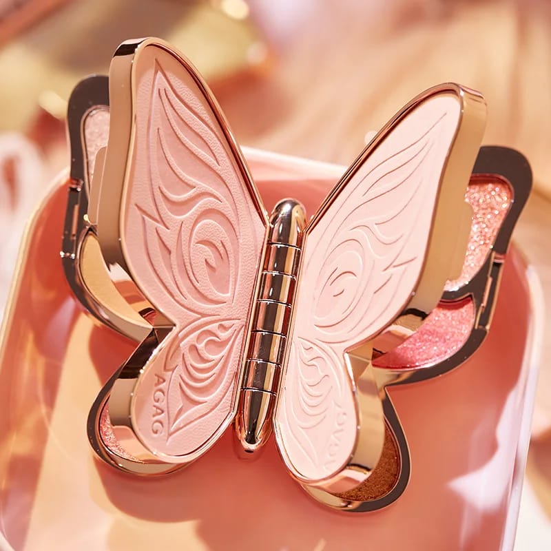 Brand 6 colors Eyeshadow palette butterfly Eye shadow lucky Koi Pearl Sequins Glitter Matte Makeup plate glitter eyeshadow