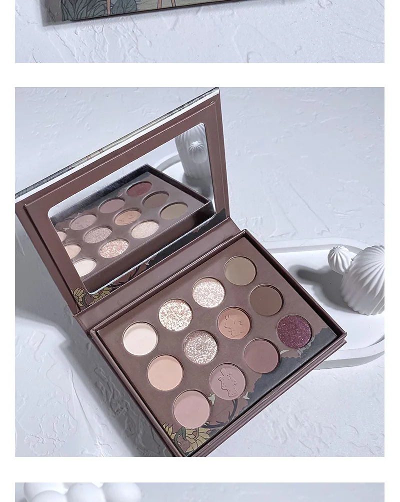 12 Color Eye Shadow Plate Pearlescent Shimmer Eye Shadow Makeup Palette Eye Shadow Beauty Glazed