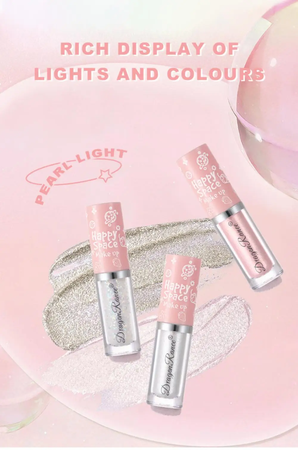 Highlighter Sparkling Eyes 8 Colors Beauty Cosmetics Pearlescent Glitter Eye Shadow Liquid Eye Shadow Eyes Makeup