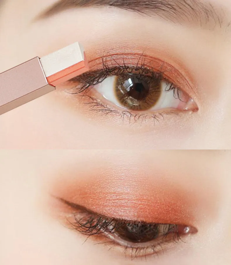 Double Color Glitter Eye shadow Stick Pencil Eyeshadow Makeup Waterproof Bicolor Shimmer Cosmetics Beauty Makeup Tool