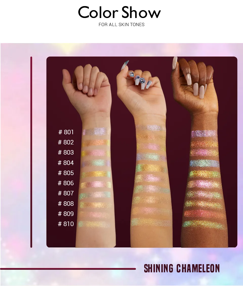 CHARMACY Duochrome Long-lasting Eyeshadow Palette High Quality Pigment Shadows with Glitter Makeup Cosmetic for Eye Women