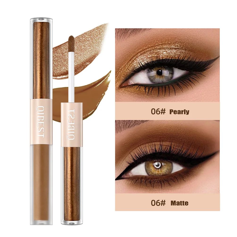 2 In 1 Stick Pearly Matte Eyeshadow Cream Smooth Nude Eye Makeup Liquid Contour Shadow Stick Waterproof Shimmer High Light Pen