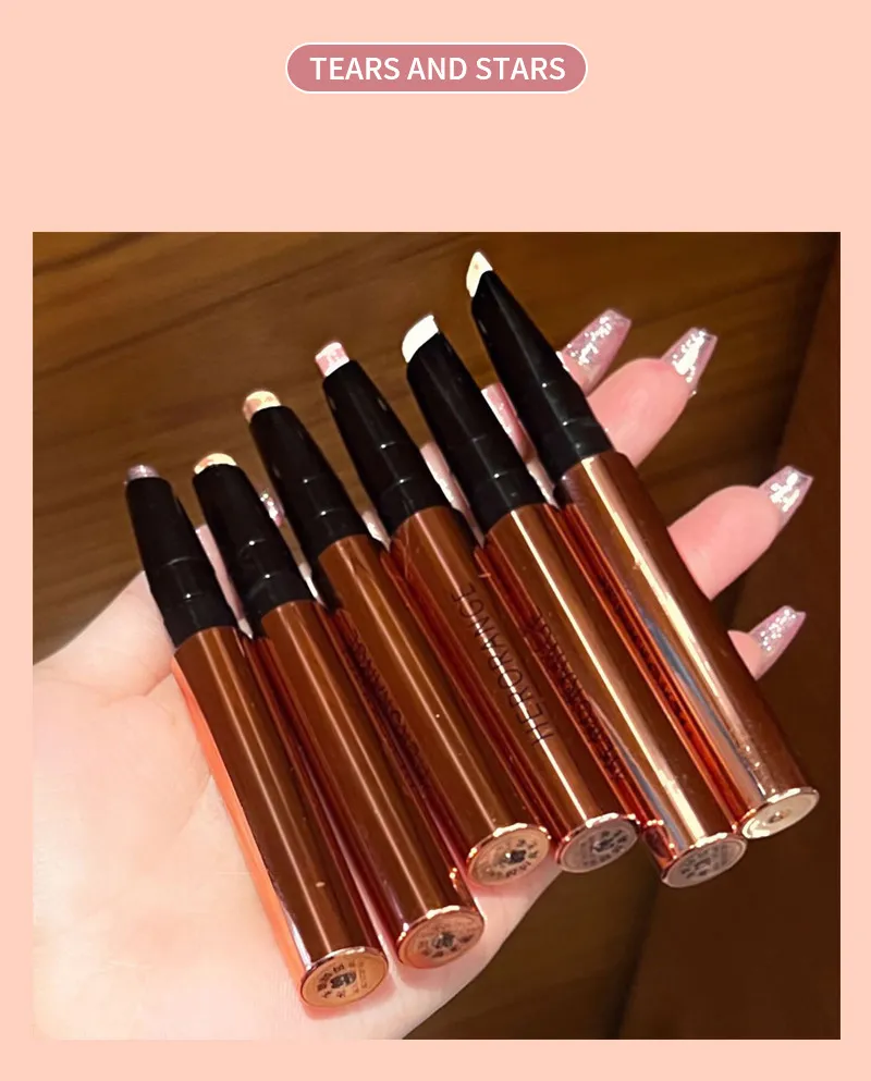Pearlescent Eye Shadow Stick Shimmering Clear Sparkle Diamond Lying Silkworm Pencil Long Lasting Glitter for Eyes Korean Makeup