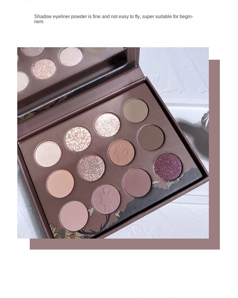 12 Color Eye Shadow Plate Pearlescent Shimmer Eye Shadow Makeup Palette Eye Shadow Beauty Glazed