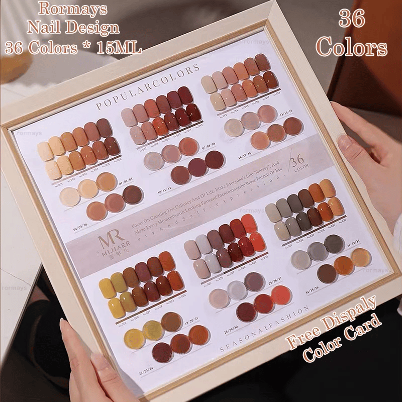 Rormays 15ml Autumn Orange Theme Caramel gel nail polish 36 Color Semi permanent UV LED gel Varnish Soak Nail Art Manicure