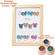 Rormays high-density 6-color platinum UV nail polish gel set nail polish design nail polish glitter fine powder lining paint gel