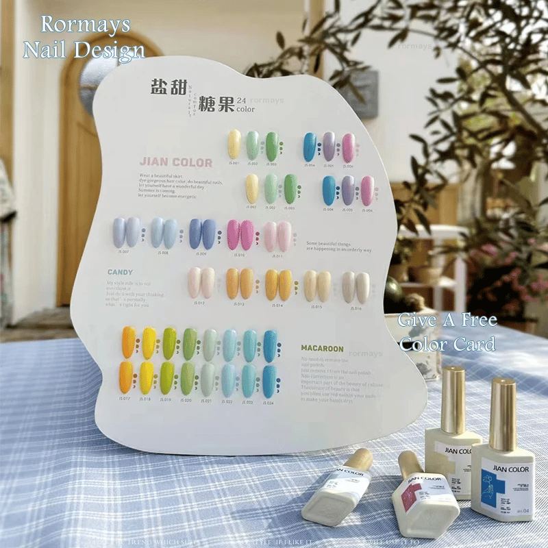 Rormays Macaron Candy gel nail polish Set 24PCS Color Polished gel Varnish Soaked UV LED Lasting Nail Design Salon gel Factory