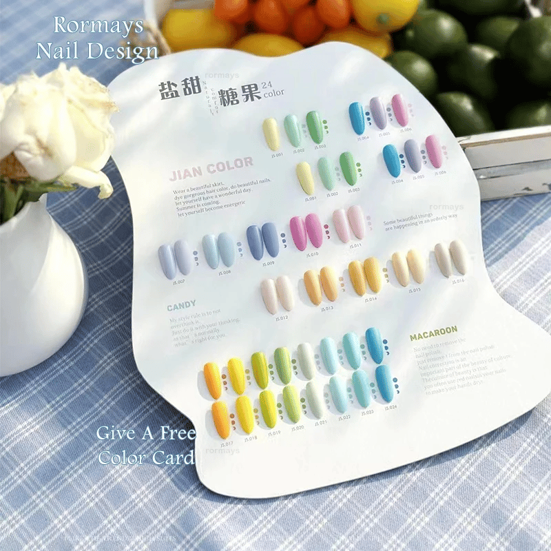 Rormays Macaron Candy gel nail polish Set 24PCS Color Polished gel Varnish Soaked UV LED Lasting Nail Design Salon gel Factory