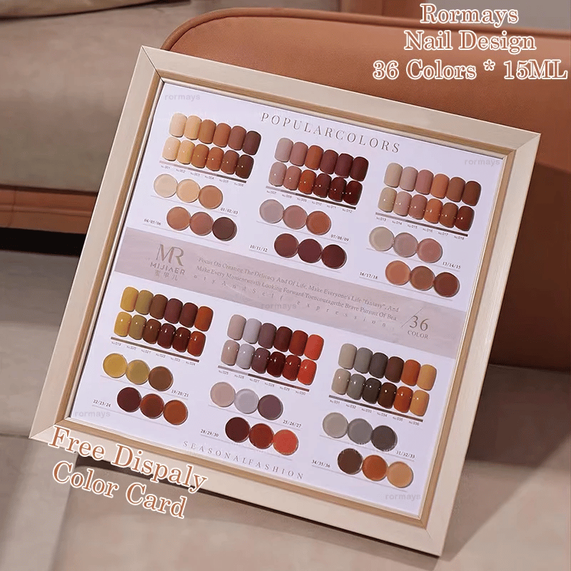 Rormays 15ml Autumn Orange Theme Caramel gel nail polish 36 Color Semi permanent UV LED gel Varnish Soak Nail Art Manicure