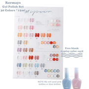 Rormays 30pcs Gel Nail Polish Set Transparent Jelly Gel Whole Set Need Primer All For Manicure Top Coat Nail Gel Set 15ml