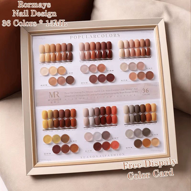 Rormays 15ml Autumn Orange Theme Caramel gel nail polish 36 Color Semi permanent UV LED gel Varnish Soak Nail Art Manicure