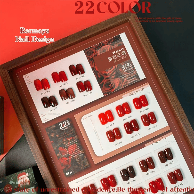 Rormays 15ml High Saturation Red Gel Nail Polish 22 Color Set Varnish Gel Paint Coating UV LED Nail Enhancement Design Gel