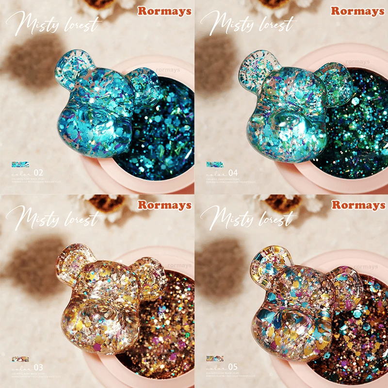 Rormays high-density 6-color platinum UV nail polish gel set nail polish design nail polish glitter fine powder lining paint gel