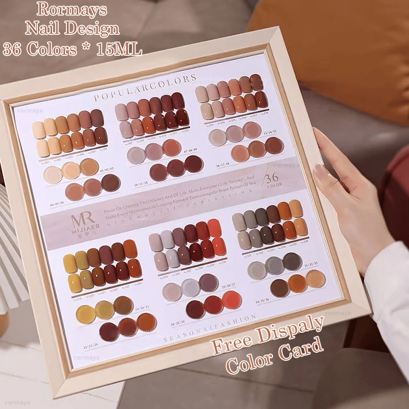 Rormays 15ml Autumn Orange Theme Caramel gel nail polish 36 Color Semi permanent UV LED gel Varnish Soak Nail Art Manicure