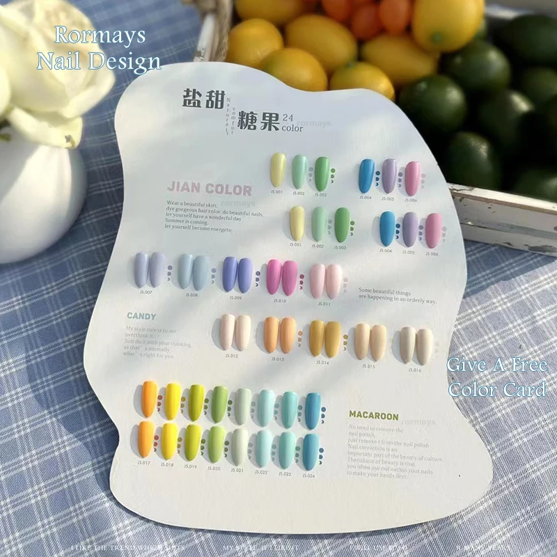 Rormays Macaron Candy gel nail polish Set 24PCS Color Polished gel Varnish Soaked UV LED Lasting Nail Design Salon gel Factory