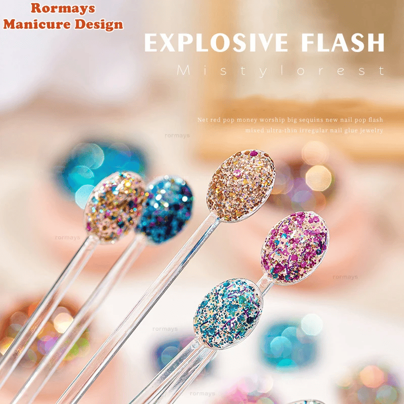 Rormays high-density 6-color platinum UV nail polish gel set nail polish design nail polish glitter fine powder lining paint gel