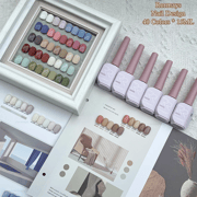 Rormays Autumn 40 Color gel Polished Nail Set Brown Green Mixed Varnish UV LED Soaked Nail Design Flip Color Card Salon Factory
