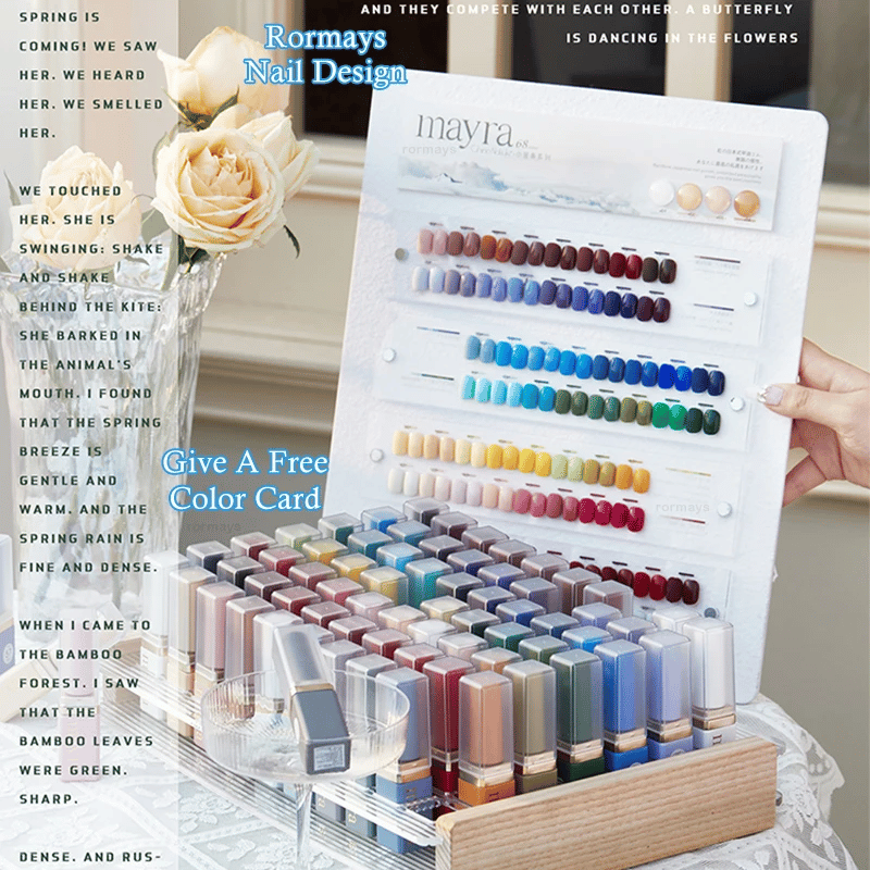 Rormay New 68PCS Small Gold Bottle gel Nail Polishing Set Semi permanent Color Varnish gel UV LED Soaking Nail Art Gel Factory