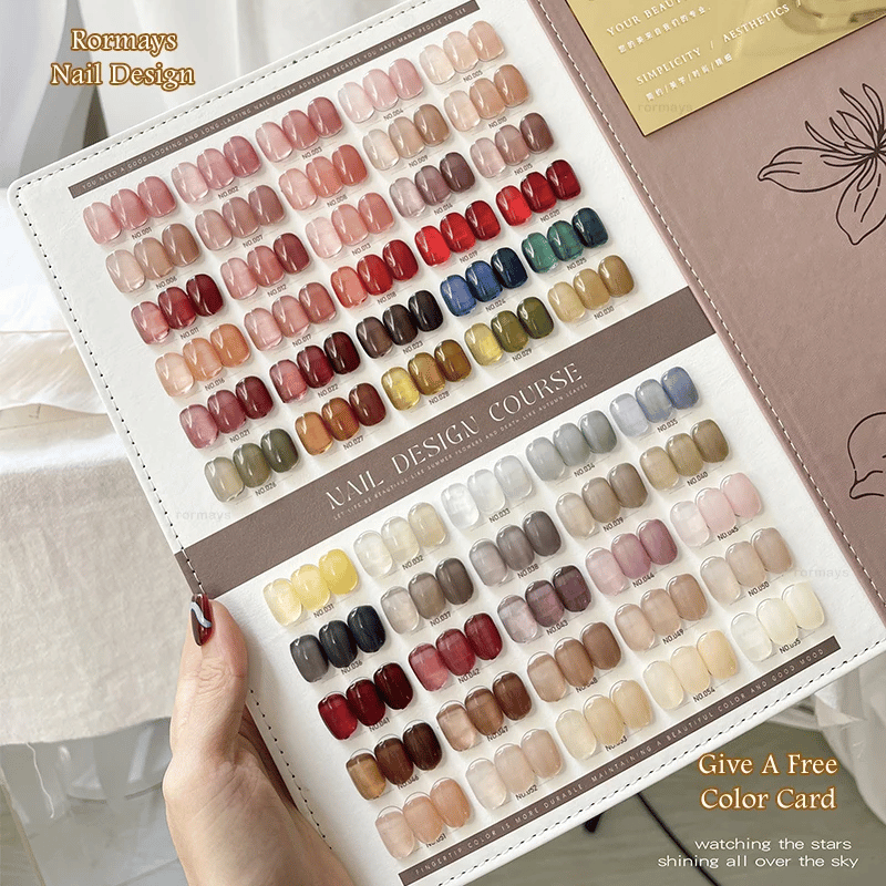 Rormays Autumn and Winter New Jelly Nude gel nail polish 55PCS Translucent Varnish UV LED Soaking Ice Light Treatment gel Nail