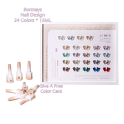 Rormays 15ML Shiny Gel Nail Polish 24 Color Set Shiny Sequins Semi Permanent Diamond Gloss Polished UV LED Nail Art gel Factory