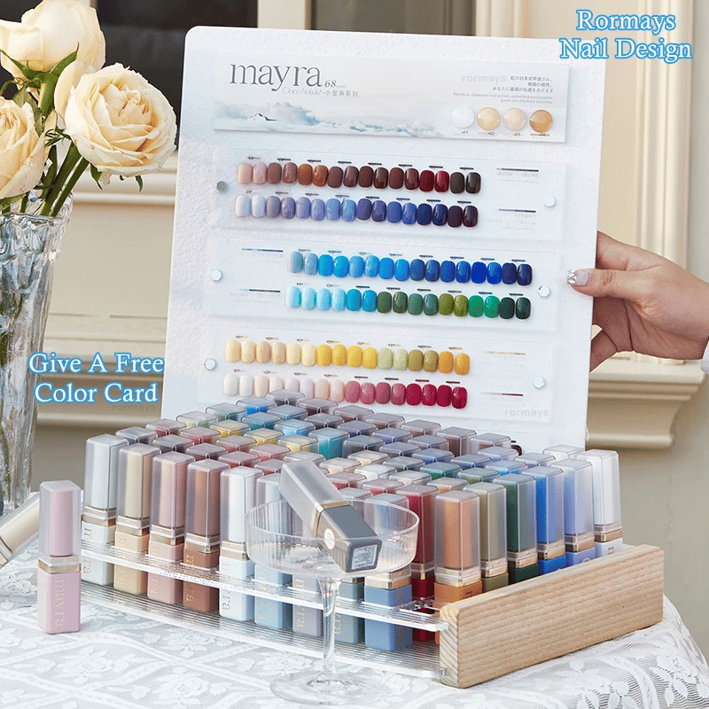 Rormay New 68PCS Small Gold Bottle gel Nail Polishing Set Semi permanent Color Varnish gel UV LED Soaking Nail Art Gel Factory