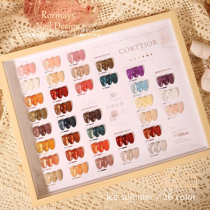 Rormays Ice Permeation gel nail polish 36 Color Set Translucent Color Skin Naked Color Manicure Soak gel UV LED Nail Art Factory