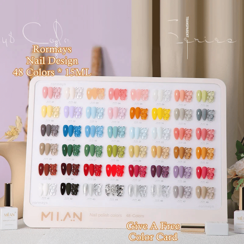 Rormays gel nail polish 48PCS Fashion Vernis 15ML Shiny Nail Semi Permanent Mixed Varnish UV LED Soak Bottom Coat Salon Factory