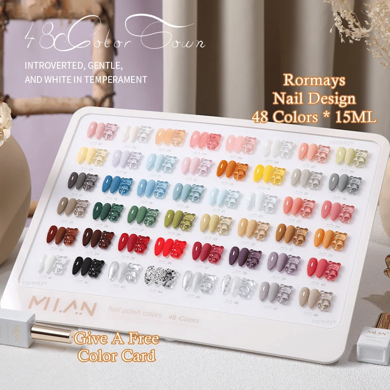 Rormays gel nail polish 48PCS Fashion Vernis 15ML Shiny Nail Semi Permanent Mixed Varnish UV LED Soak Bottom Coat Salon Factory