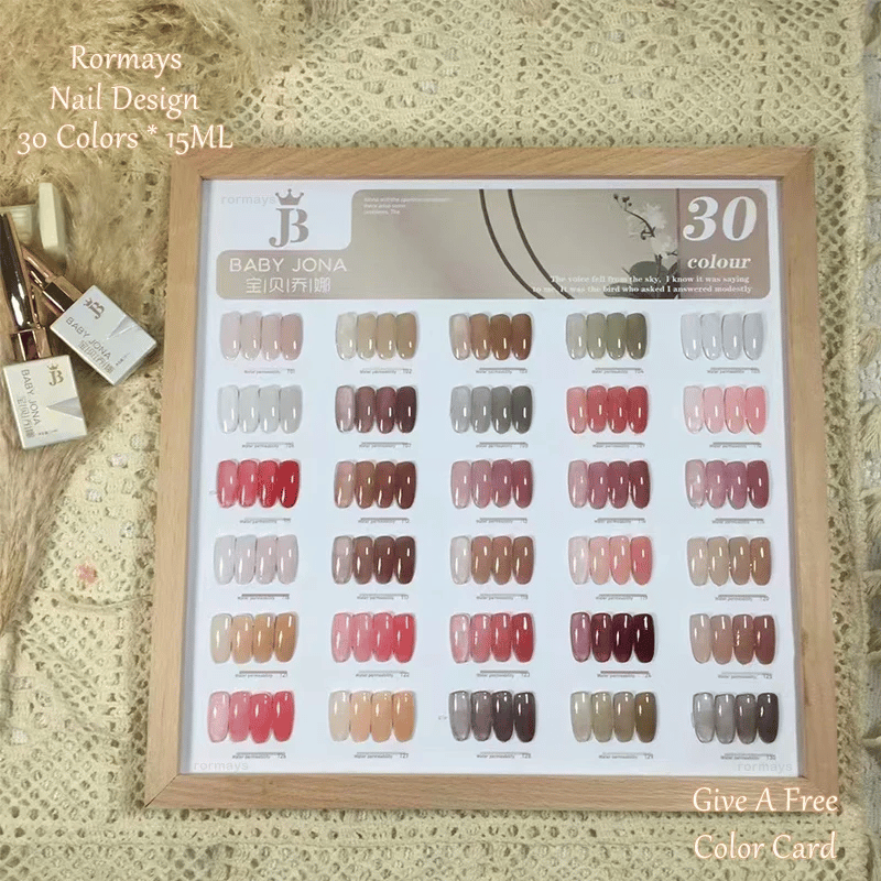 Rormays Translucent Gel Nail Polish 30 Color Set Jelly Gel UV LED Semi Permanent Varnish Ice Through Nail Art Gel 15ML Factory