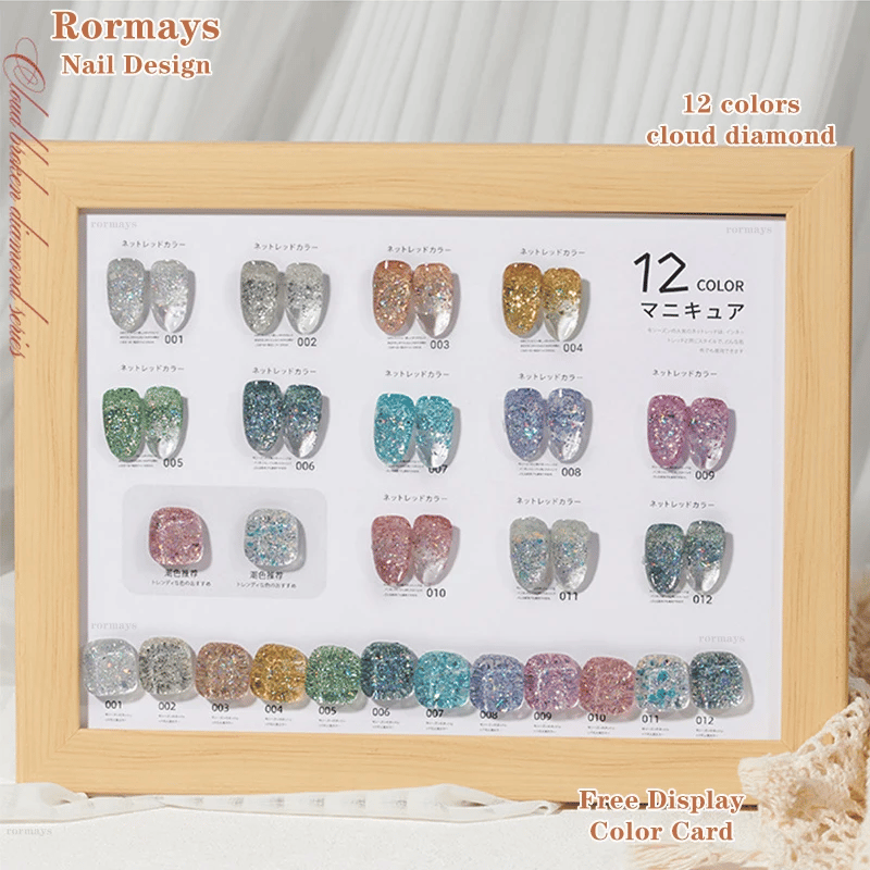 Rormays Platinum Gel 12 colors 5ml New Flashes Jumpy Nail Oil Glue High Density Nail Gel Bright Platinum Glue Nail Art Makeup
