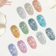 Rormays Platinum Gel 12 colors 5ml New Flashes Jumpy Nail Oil Glue High Density Nail Gel Bright Platinum Glue Nail Art Makeup