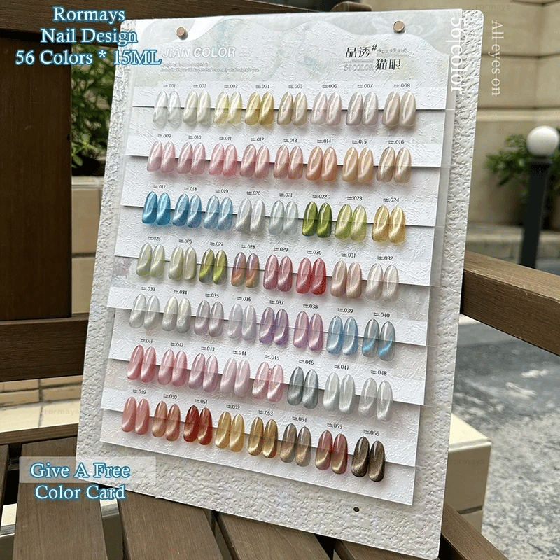 Rormays Cat's Eye gel 56 Color nail polish Set Shiny Magnetic gel Semi Permanent UV Varnish gel Shiny Nail Enhancement Factory