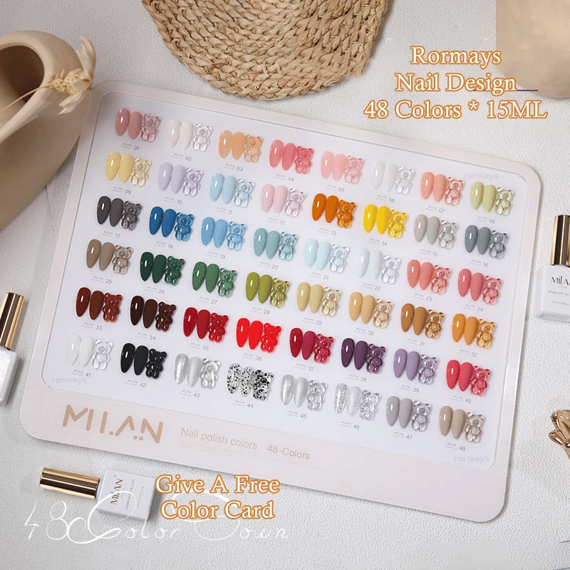 Rormays gel nail polish 48PCS Fashion Vernis 15ML Shiny Nail Semi Permanent Mixed Varnish UV LED Soak Bottom Coat Salon Factory