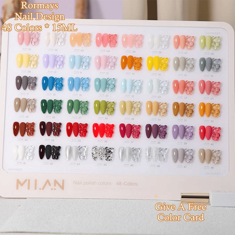 Rormays gel nail polish 48PCS Fashion Vernis 15ML Shiny Nail Semi Permanent Mixed Varnish UV LED Soak Bottom Coat Salon Factory